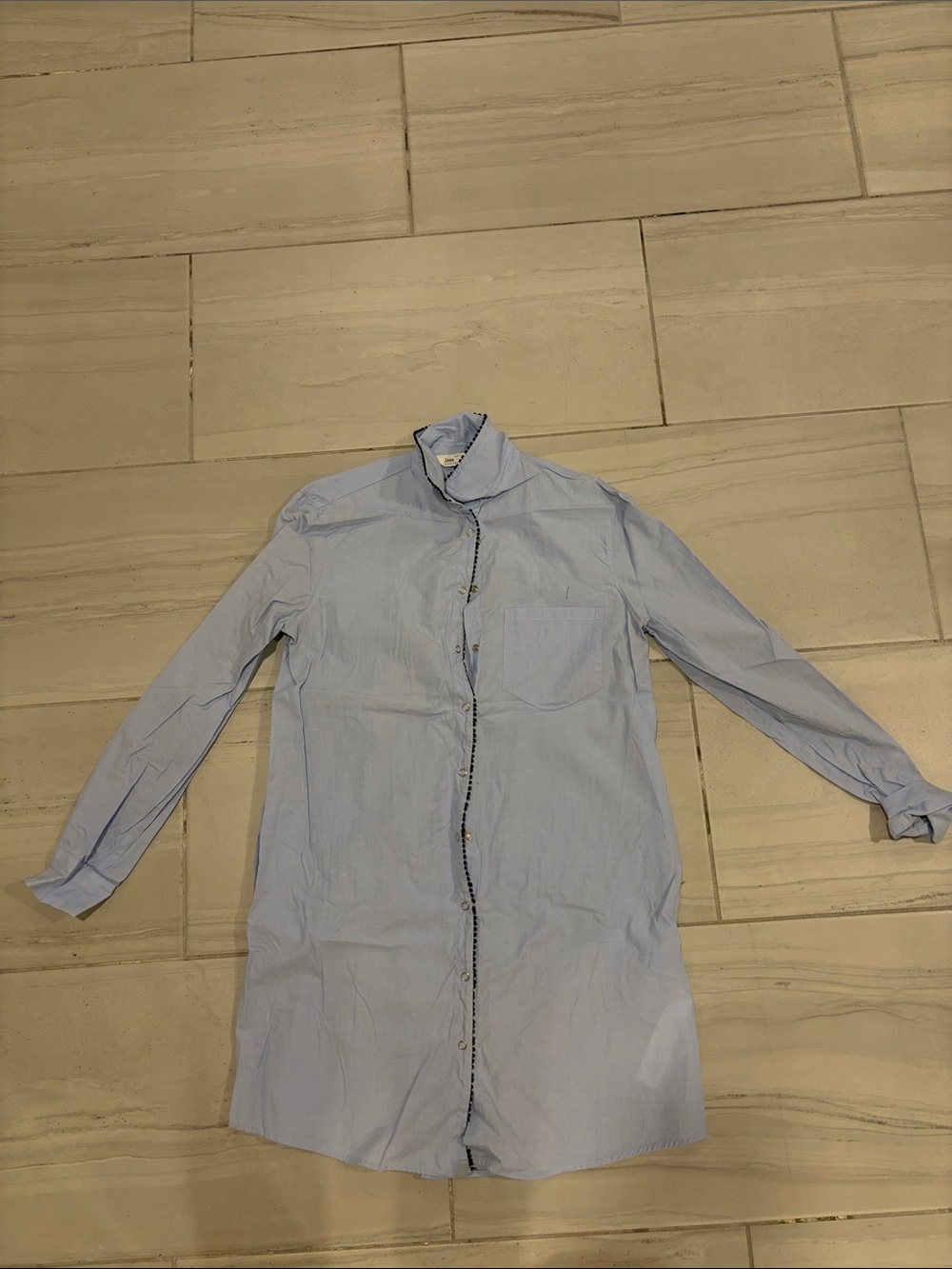 Zara Z1975 Denim Light Blue Oversized Shirt